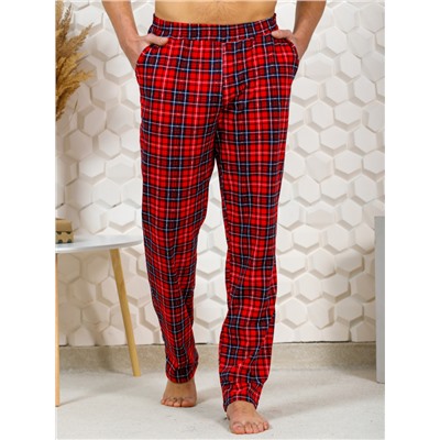 М43 Брюки клетка красный Свт