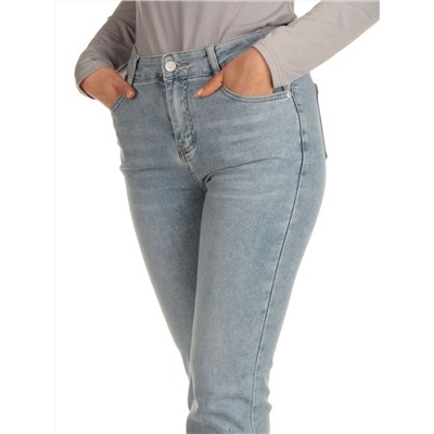10101 BLUE Джинсы женские укороченные с разрезным низом AMG JEANS
