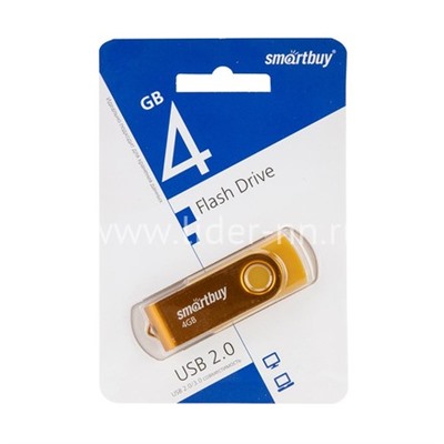 USB Flash 4GB SmartBuy Twist желтый 2.0