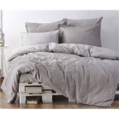 2 сп. Евро Комплект Постельного Белья Cotton Saten Larren Gri XL - EcoCotton