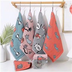 Towels Korean graffiti cat series four-layer cotton gauze large square towel hand towel kitchen towel factory price wholesale