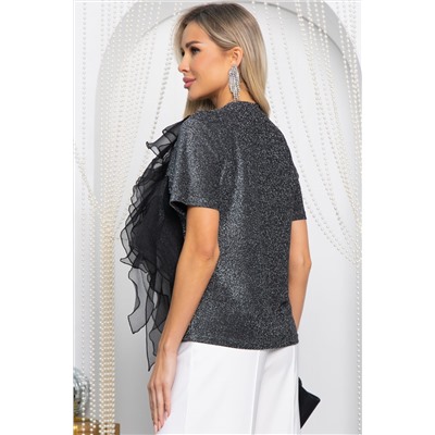 Блуза праздничная трикотажная Риана (серая) Б14617-5М