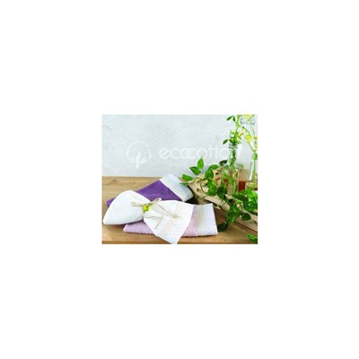 Махровые Полотенца с Вышивкой 30x50 см 3 шт/уп Candy Pink - EcoCotton