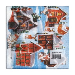 Салфетки новогодние бумажные «Домики», 2 слоя, 33×33 см, 20 шт.