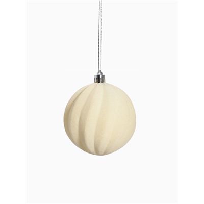 Ёлочные шары набор 4 шт., d=8 см «Бархатный зной» белый