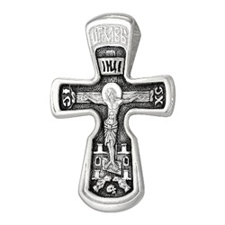 Крест из серебра литье частичное чернение