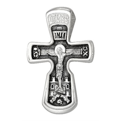 Крест из серебра литье частичное чернение