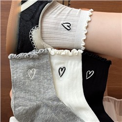 Thin summer brand white breathable cute socks, with embroidery