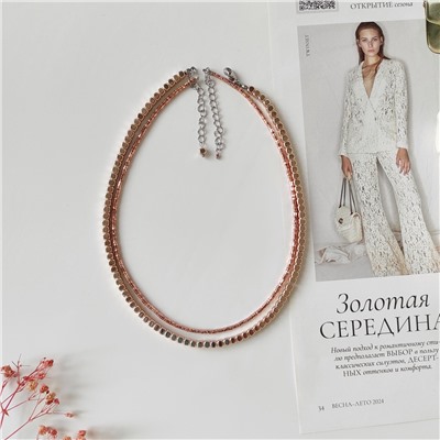 Сет из 2 чокеров пыльно - розовых оттенков