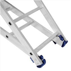 Лестница, 2 х 14 ступеней, алюминиевая, двухсекционная, Сибртех