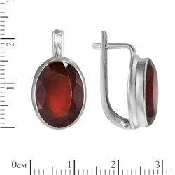 Серьги 'Менон' гессонитовый гранат, родий ИАСК31110-15ГРГ0R1