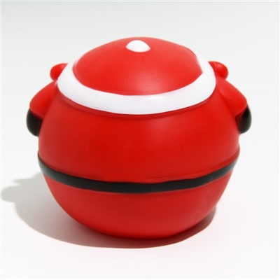 Шар пищащий для собак «Веселый Дед Мороз», виниловый, 8.5×8 см