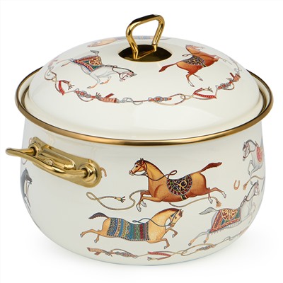 КАСТРЮЛЯ LEFARD ЭМАЛИРОВАННАЯ С КРЫШКОЙ, СЕРИЯ PASSAGE, 4,8Л, ДИА.22СМ ПОДХОДИТ ДЛЯ ИНДУК.ПЛИТ