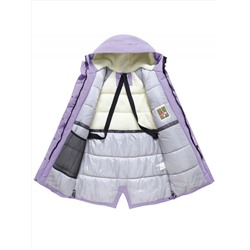 Парка зимняя женская с капюшоном сиреневого цвета 9538-1Sn