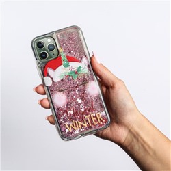 Чехол - шейкер для телефона iPhone 11 pro «Новогодний единорог»