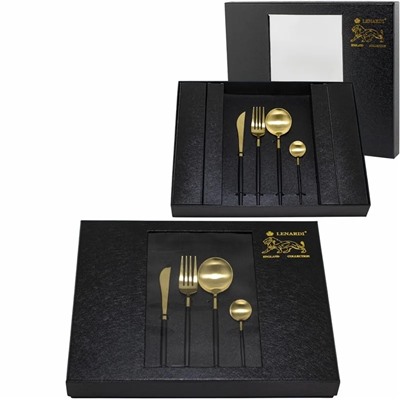 197-005 Набор столовых приборов 24пр. VIVID черный в под.уп.(х8)