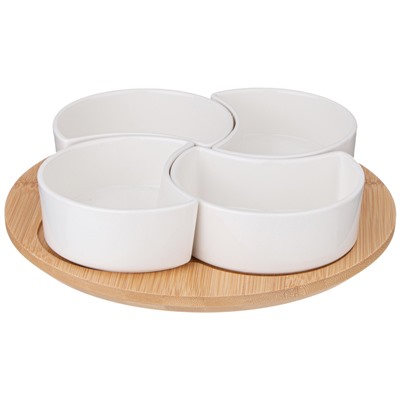 МЕНАЖНИЦА LEFARD "NATIVE" 4 СЕКЦИИ НА ДЕРЕВ.ПОДСТАВКЕ 23*6,5 СМ (КОР=8ШТ.)