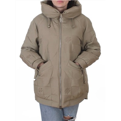 A05 BEIGE/GREEN Куртка стеганая зимняя женская (150 гр. холлофайбер)