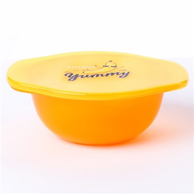 Тарелка для кормления Banana Yummy, c крышкой, цвет желтый