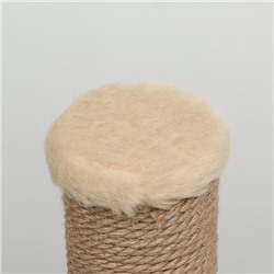 Когтеточка-столбик толстый, джут, 40×40×80 см, бежевый