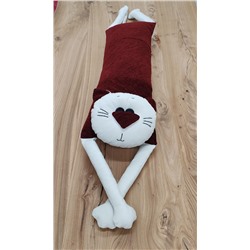 Мой котик Подушка Шенил Бордо Белый 2517513