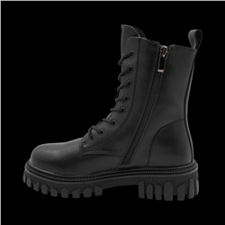 Ботинки из натуральной кожи на меху РМ-078-1 черные