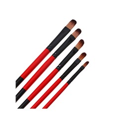 Набор кистей нейлон 5 штук, закругленные, плоские