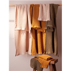 Полотенце банное из умягченной вафли цвета хаки из коллекции Essential, 70x140 см