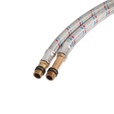 Подводка гибкая для смесителя ZEIN, гайка 1/2", штуцер М10, 50 см, набор 2 шт.