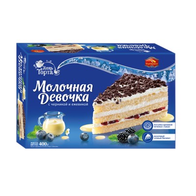 Торт Молочная девочка с Черникой и Ежевикой 400г/Черемушки