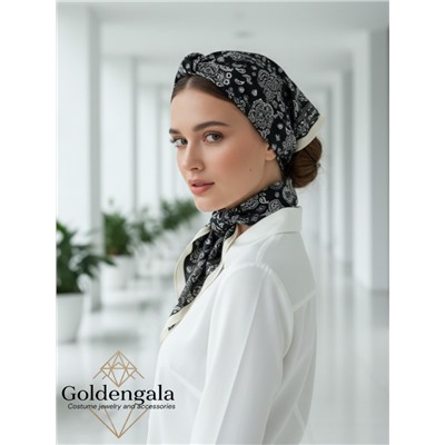 Косынка шелковая с принтом Арт 25183/006