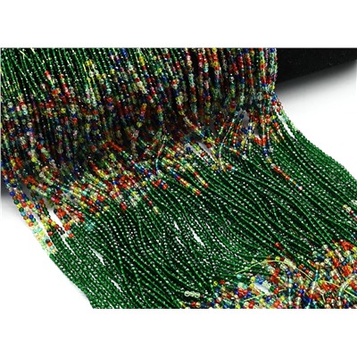 Бусины из шпинели шарик гр.2мм цв.изумрудный, ассорти, 37см, 197 бусин