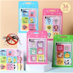 Наклейки от комаров и мошек с рисунками, набор 36 шт.