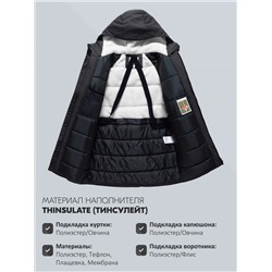 Парка зимняя мужская с капюшоном черного цвета 9533-1Ch