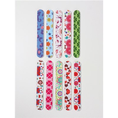 Пилка для ногтей, прямая, 180/180 грит, 15 см, фасовка 20 шт., МИКС