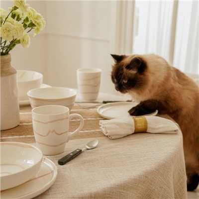 Кружки SL Home «Гато», 350 мл, набор 2 шт., фарфор, белые