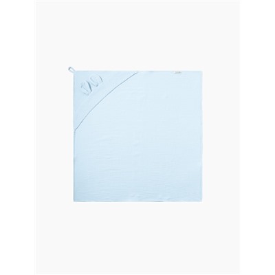 Полотенце - уголок муслиновое Крошка Я, 75×75 см, 100% хлопок, 120 г/м², голубое