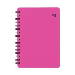 Записная книжка А6 60л. на гребне BG "Neon", розовая пластиковая обложка, тиснение фольгой