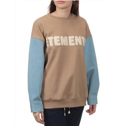 3266 BROWN/LT. BLUE Толстовка женская (95% хлопок, 5% спандекс)