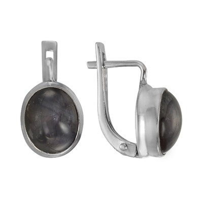 Серьги 'Светоч' с звёздчатым сапфиром ИАСК31108Х10ЗС0R6