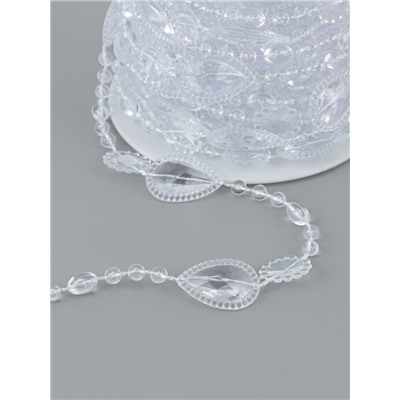 Бусы на нитях, 15 мм, 9±1 м, прозрачные