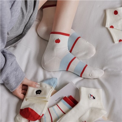 Apple, summer cartoon cotton Japanese school skirt, with embroidery