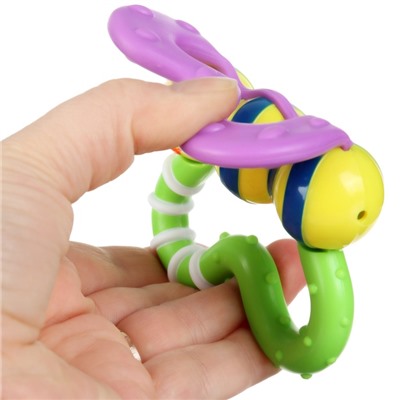 Погремушка Крошка Я «Бабочка» с эластичными элементами, в пакете, от 3 мес.