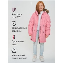 Парка зимняя подростковая для девочки розового цвета 2490R