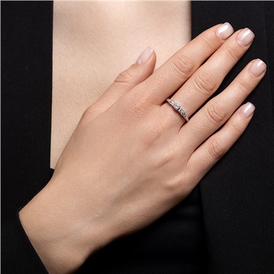 Кольцо с фианитом родированное серебро 925*