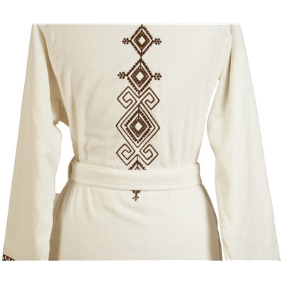 Халат Велюровый Женский (L) Hazal Krem Bayan Bornoz Large - EcoCotton