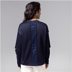 Лонгслив с разрезами на рукавах, Образ решает (синий)