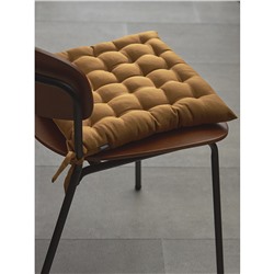 Подушка на стул из хлопка цвета карри из коллекции Essential, 35х35 см