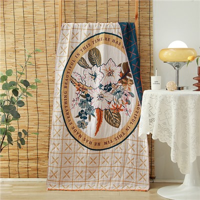 Муслиновое мягкое пляжное банное полотенце 75*150cm