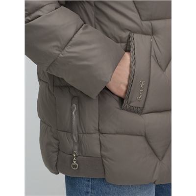 Куртка зимняя женская из овчина стильная и модная коричневого цвета 7309K